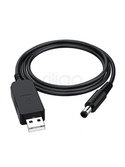 כבל מתח USB זכר ל- חיבור DC זכר 3.5/1.35 אורך 1.8