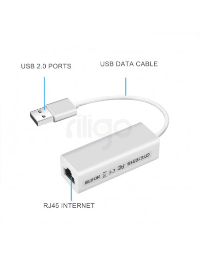 מתאם רשת מ- USB 2.0 ל- LAN RJ45 GIGABIT