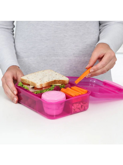 קופסת אוכל סיסטמה 1.65 ליטר BENTO LUNCH - ורוד