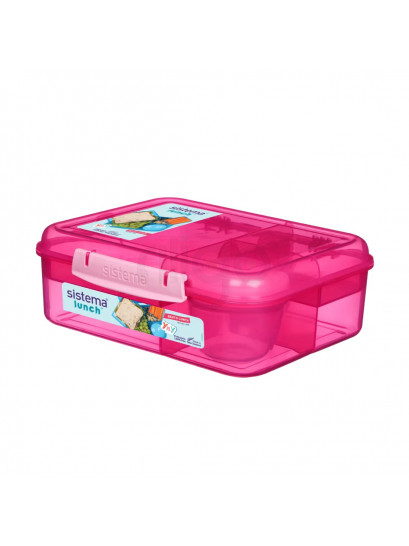 קופסת אוכל סיסטמה 1.65 ליטר BENTO LUNCH - ורוד