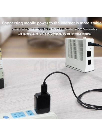 כבל מתח USB זכר ל- חיבור DC זכר 5.5/2.1 אורך 0.5