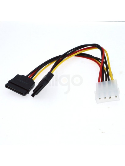 מפצל MOLEX חשמל כוח - 2 חיבורים SATA באורך 0.15 ס"מ