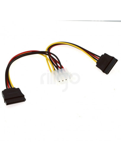 מפצל MOLEX חשמל כוח - 2 חיבורים SATA באורך 0.15 ס"מ