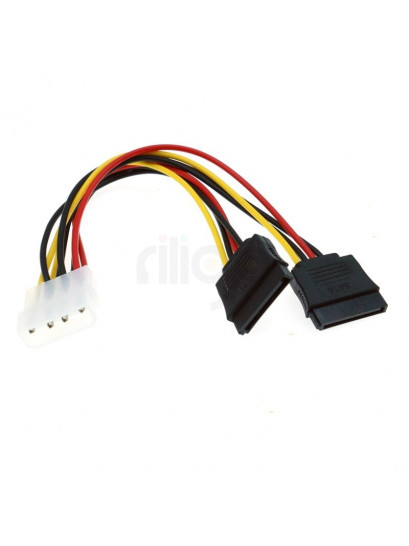 מפצל MOLEX חשמל כוח - 2 חיבורים SATA באורך 0.15 ס"מ