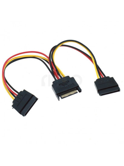 מפצל SATA חשמל כוח - 2 חיבורים SATA באורך 0.15 ס"מ