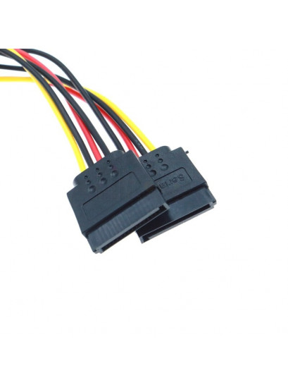 מפצל SATA חשמל כוח - 2 חיבורים SATA באורך 0.15 ס"מ