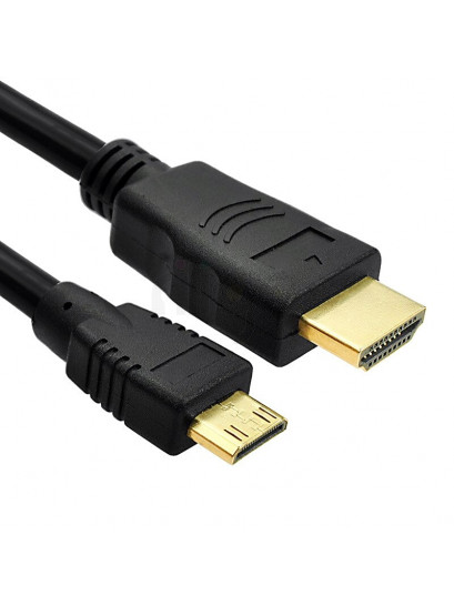 כבל mini HDMI ל- HDMI מוזהב גרסא 2.0 באורך 1 מטר