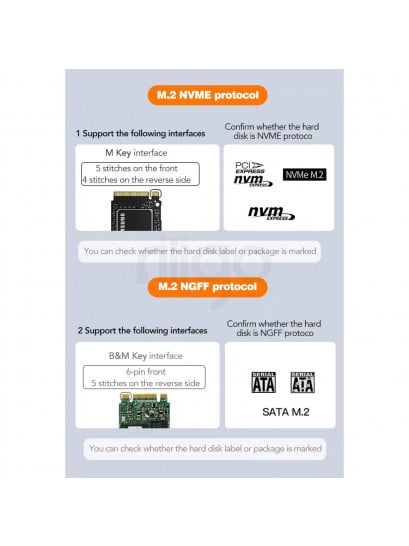 מארז לכונן חיצוני SATA / NVME SSD M.2 בחיבור USB Type-C