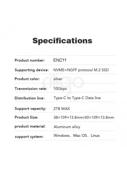 מארז לכונן חיצוני SATA / NVME SSD M.2 בחיבור USB Type-C