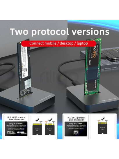 תחנת עגינה לכונן NVME SSD M.2 בחיבור USB Type-C