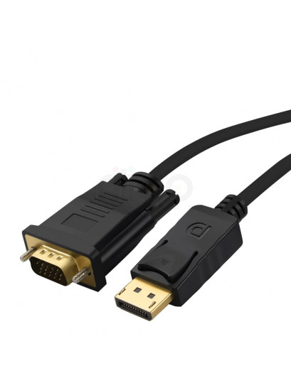 כבל DisplayPort זכר לחיבור VGA זכר באורך 1.8 מטר אקונומי