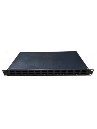 פנל אופטי פרימיום 1U ל-24xSC כפול או 24xLC קוואד, כולל מגש היתוך וברגים למתאמים