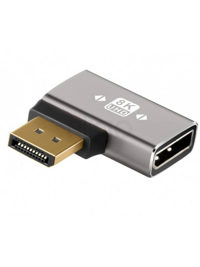 מתאם זוויתי DISPLAYPORT 1.4 8K@60HZ זכר-נקבה לצד שמאל