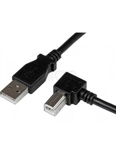 כבל USB2.0 שטוח A - ריבוע B זוויתי, 1.8 מטר