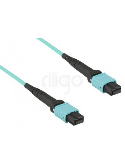 מגשר אופטי MPO F-F TYPE B 12*OM3-300 באורך 15 מטר