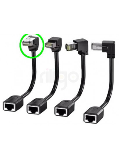 כבל  RJ45 CAT6 FTP BC באורך 15 ס"מ מזכר זווית למעלה לנקבה
