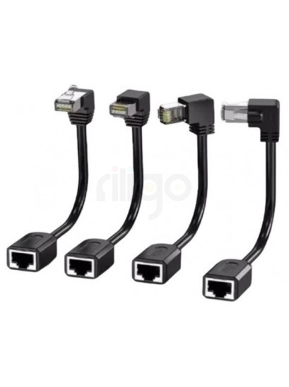 כבל  RJ45 CAT6 FTP BC באורך 15 ס"מ מזכר זווית למעלה לנקבה