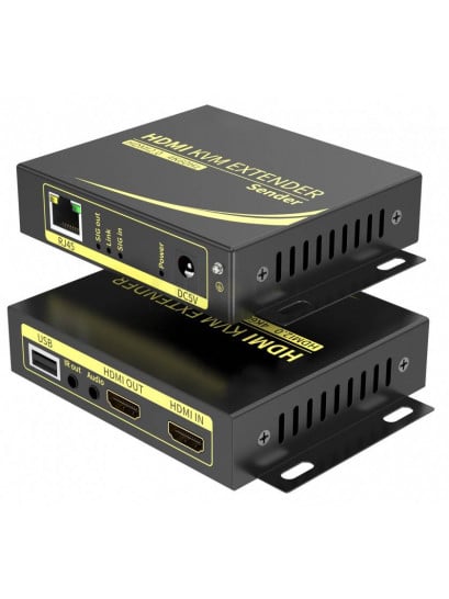 מרחיק KVM HDMI+USB על CAT6 עד 60מ ב-4K@60HZ עד 100מ ב-1080P@60HZ, תומך POC