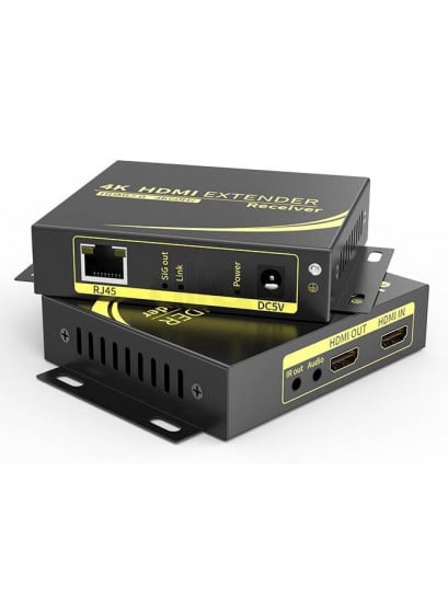 מרחיק KVM HDMI+USB על CAT6 עד 60מ ב-4K@60HZ עד 100מ ב-1080P@60HZ, תומך POC