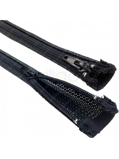 שרוול רשת לאיגוד כבלים עם רוכסן ZIPPER קוטר 25 מ'מ אורך 1.5 מטר