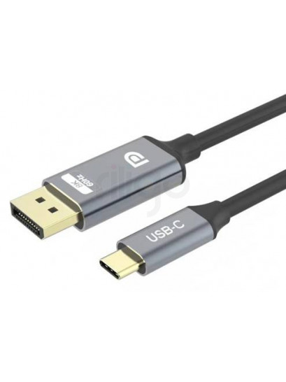 כבל USB C זכר ל-DISPLAYPORT זכר דו-כיווני באורך 1.8 מטר, תומך 4K@144HZ 8K@60Hz