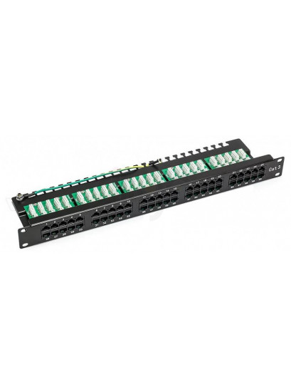 פנל טלפוניה 50 פורט CAT3 8P4C, לארון 1U ''19