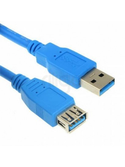 כבל מאריך USB 3.0 כחול עם מחבר זכר ונקבה