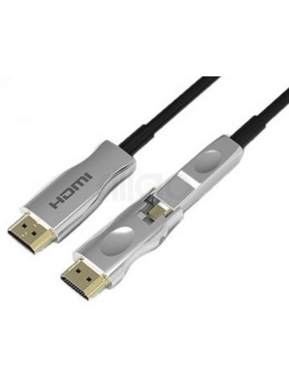 כבל HDMI אופטי 2.1 | 50 מטר | תמיכה ב-4K@144Hz ו-8K@60Hz | ראש נתיק