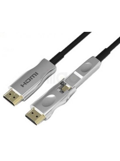 כבל HDMI 2.1 אופטי 15 מטר 8K | סיב אופטי | ראש נתיק