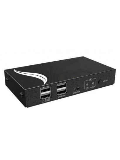 קופסת מיתוג KVM מ-2 מחשבים לעמדת עבודה אחת VGA + USB, כולל כבלים