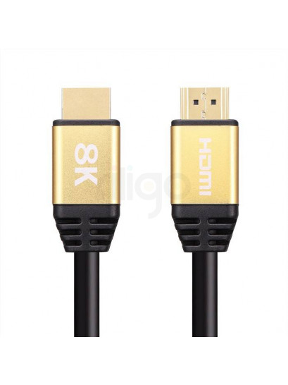 כבל HDMI מוזהב עם חיבורי HDMI וסימון 8K