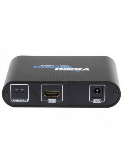 ממיר שחור VGA ל-HDMI עם כניסות VGA ואודיו