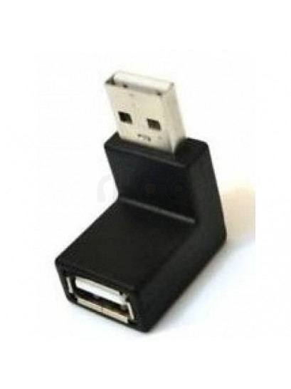 מתאם USB 2.0 זוויתי שחור 90 מעלות זכר-נקבה