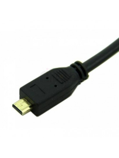 כבל Micro HDMI שחור עם מחבר זכר מוזהב