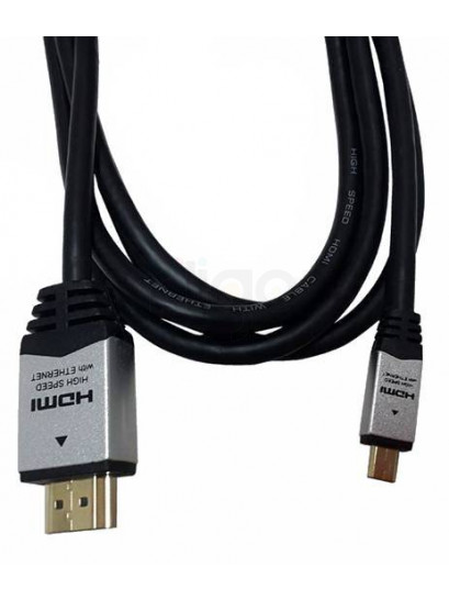 כבל HDMI - micro HDMI בתקן 2.0 מוזהב עם ראשי מתכת, 1 מטר 4K