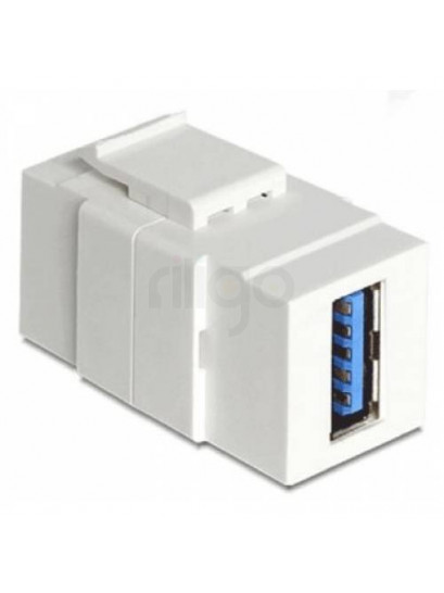 מתאם USB 3.0 לבן נקבה-נקבה לשקע קיסטון