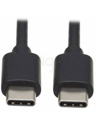 כבל שחור USB-C זכר לשני הצדדים לטעינה ונתונים
