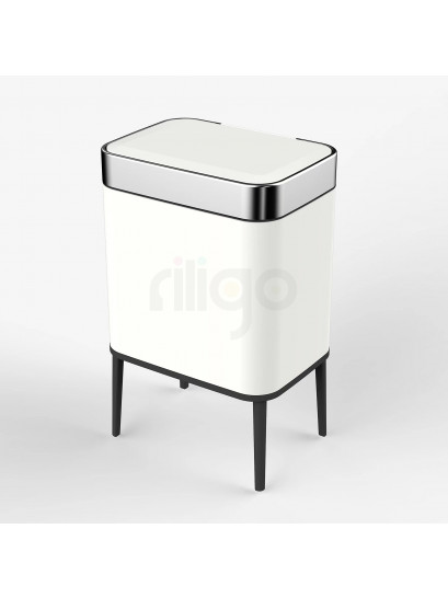 פח אלקטרוני טאצ מעוצב 40 ליטר - צבע לבן