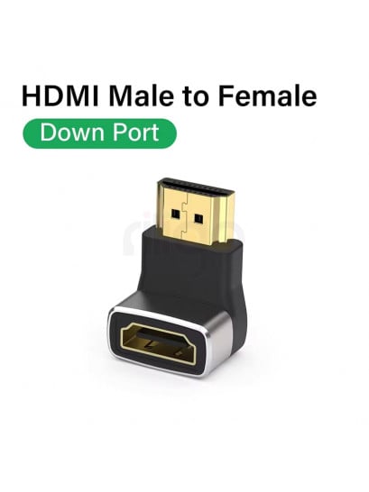 מתאם HDMI 2.1 זווית 90 מעלות זכר לנקבה כלפי מטה – תומך 4K/8K