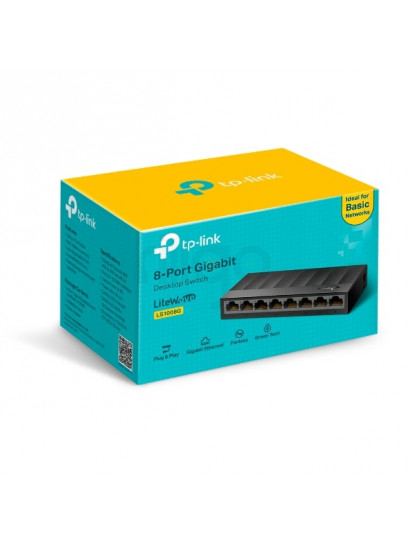 מתג רשת switch 8 יציאות מהירות 10/100/1000 TP-Link