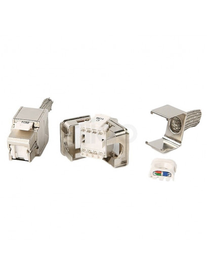 שקע קיסטון לכבל רשת RJ45 CAT6a מסוכך מקצועי