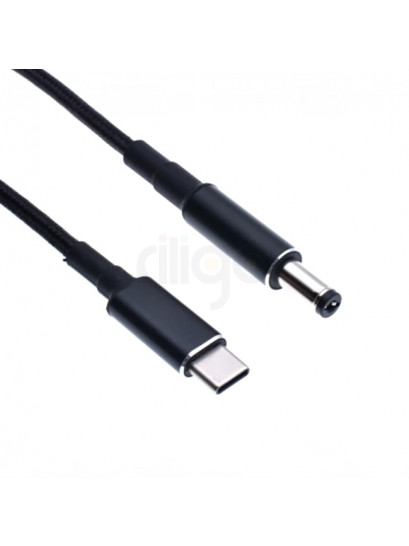כבל מתח USB זכר ל- חיבור DC זכר 5.5/2.1 אורך 1.8