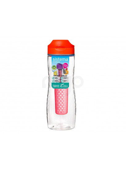 בקבוק 800 מ"ל sistema להכנת מים בטעמים הידרו טריטן -INFUSER צבע כתום