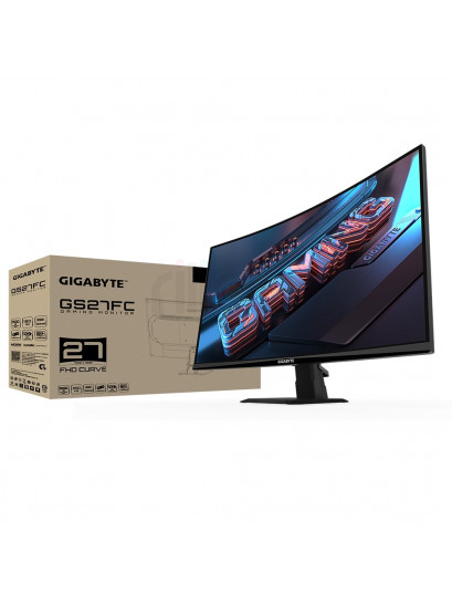 Gigabyte GS27FC | מסך גיימינג קעור 27 אינץ' | 180Hz ו-1ms לחוויה עוצרת נשימה