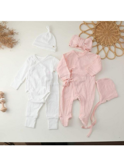 סט ניו בורן - בד ריב צבע לבן