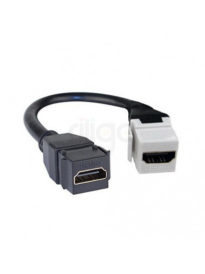 שקע כבל מתאם HDMI נקבה - נקבה גמיש לשקע קיסטון - 10 ס"מ