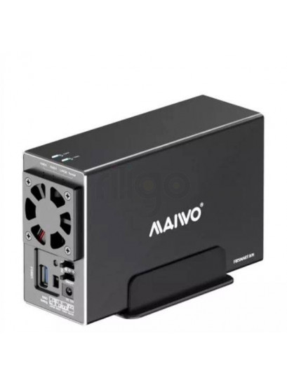 מארז חיצוני MAIVO HDD כפול | פתרון אחסון עם RAID1 | חיבור USB 3.2