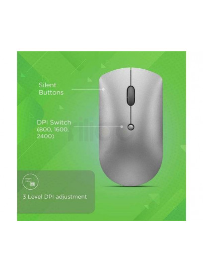 עכבר אלחוטי שקט Lenovo 600 BT | נוחות מקסימלית ודיוק של 2400 DPI