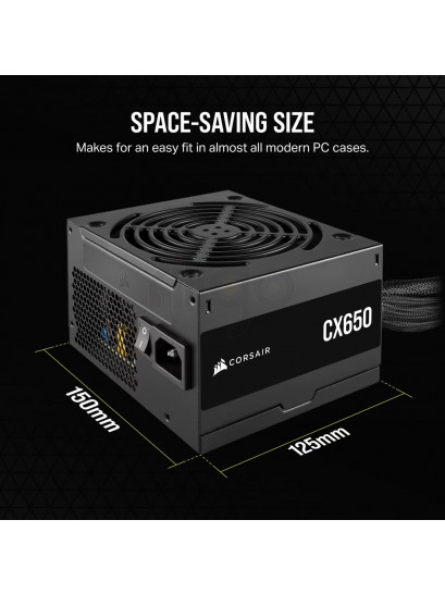 ספק כוח למחשב CORASIR 650W עוצמתי ויעיל למחשב יציב