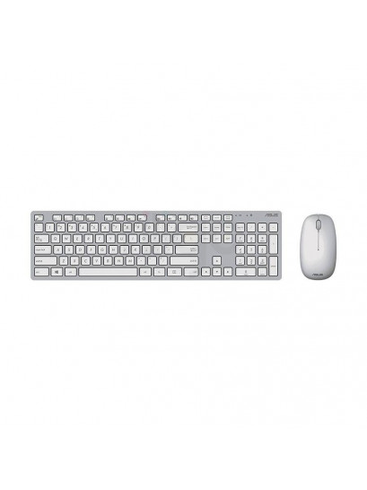 סט מקלדת ועכבר אלחוטי ASUS W5000 Copilot White | עיצוב חדשני וביצועים מדויקים